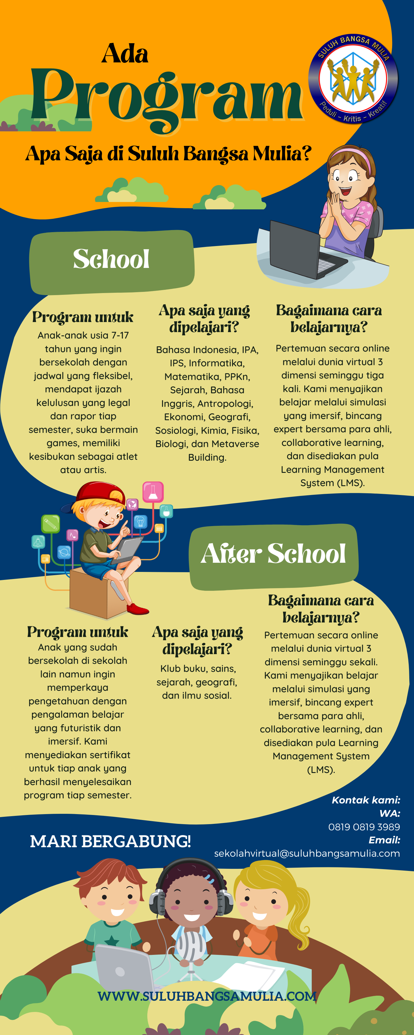 Ada program apa saja di suluh bangsa mulia